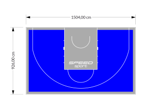 139M2/926X1504CM NIEBIESKO-SZARE BOISKO DO KOSZYKÓWKI 3X3 SPEEDSPORT HEXA POWER PRO