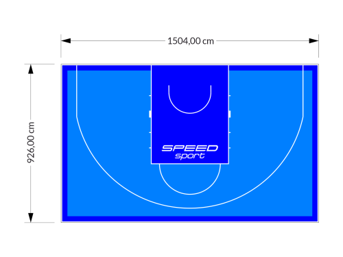 139M2/926X1504CM BŁĘKITNO-NIEBIESKIE BOISKO DO KOSZYKÓWKI 3X3 SPEEDSPORT HEXA POWER PRO