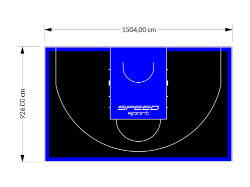139M2/926X1504CM CZARNO-NIEBIESKIE BOISKO DO KOSZYKÓWKI 3X3 SPEEDSPORT HEXA POWER PRO