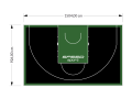 139M2/926X1504CM CZARNO-ZIELONE BOISKO DO KOSZYKÓWKI 3X3 SPEEDSPORT HEXA POWER PRO
