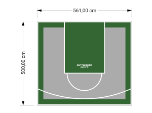 28M2/500X561CM SZARO-ZIELONE BOISKO DO KOSZYKÓWKI SPEEDSPORT HEXA POWER PRO