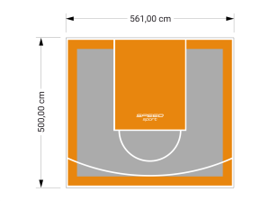 28M2/500X561CM SZARO-POMARAŃCZOWE BOISKO DO KOSZYKÓWKI SPEEDSPORT HEXA POWER PRO