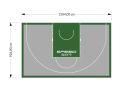 139M2/926X1504CM SZARO-ZIELONE BOISKO DO KOSZYKÓWKI 3X3 SPEEDSPORT HEXA POWER PRO