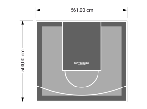 28M2/500X561CM SZARO-GRAFITOWE BOISKO DO KOSZYKÓWKI SPEEDSPORT HEXA POWER PRO