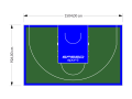 139M2/926X1504CM ZIELONO-NIEBIESKIE BOISKO DO KOSZYKÓWKI 3X3 SPEEDSPORT HEXA POWER PRO