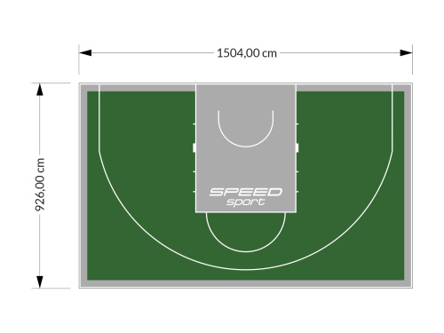 139M2/926X1504CM ZIELONO-SZARE BOISKO DO KOSZYKÓWKI 3X3 SPEEDSPORT HEXA POWER PRO