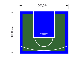 28M2/500X561CM ZIELONO-NIEBIESKIE BOISKO DO KOSZYKÓWKI SPEEDSPORT HEXA POWER PRO