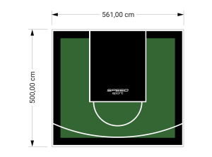 28M2/500X561CM ZIELONO-CZARNE BOISKO DO KOSZYKÓWKI SPEEDSPORT HEXA POWER PRO