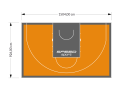 139M2/926X1504CM POMARAŃCZOWO-GRAFITOWE BOISKO DO KOSZYKÓWKI 3X3 SPEEDSPORT HEXA POWER PRO