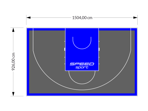 139M2/926X1504CM GRAFITOWO-NIEBIESKIE BOISKO DO KOSZYKÓWKI 3X3 SPEEDSPORT HEXA POWER PRO