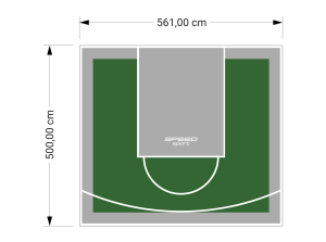 28M2/500X561CM ZIELONO-SZARE BOISKO DO KOSZYKÓWKI SPEEDSPORT HEXA POWER PRO