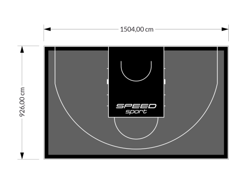 139M2/926X1504CM GRAFITOWO-CZARNE BOISKO DO KOSZYKÓWKI 3X3 SPEEDSPORT HEXA POWER PRO
