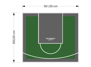 28M2/500X561CM ZIELONO-GRAFITOWE BOISKO DO KOSZYKÓWKI SPEEDSPORT HEXA POWER PRO