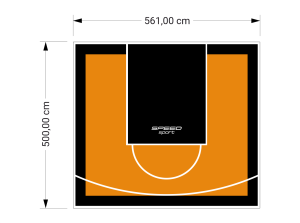 28M2/500X561CM POMARAŃCZOWO-CZARNE BOISKO DO KOSZYKÓWKI SPEEDSPORT HEXA POWER PRO