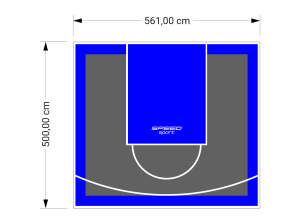 28M2/500X561CM GRAFITOWO-NIEBIESKIE BOISKO DO KOSZYKÓWKI SPEEDSPORT HEXA POWER PRO