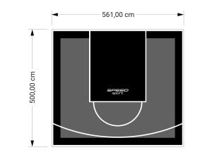 28M2/500X561CM GRAFITOWO-CZARNE BOISKO DO KOSZYKÓWKI SPEEDSPORT HEXA POWER PRO