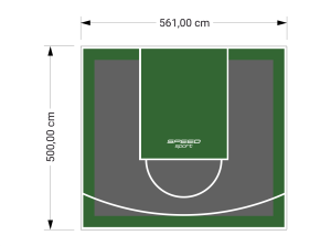 28M2/500X561CM GRAFITOWO-ZIELONE BOISKO DO KOSZYKÓWKI SPEEDSPORT HEXA POWER PRO