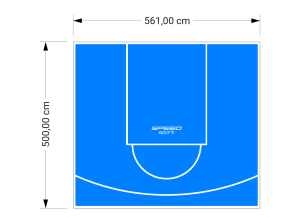 28M2/500X561CM BŁĘKITNE BOISKO DO KOSZYKÓWKI SPEEDSPORT HEXA POWER PRO