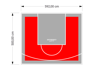 30M2/500X592CM CZERWONO-SZARE BOISKO DO KOSZYKÓWKI SPEEDSPORT HEXA POWER PRO