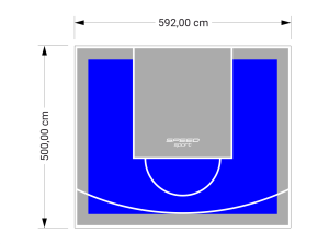 30M2/500X592CM NIEBIESKO-SZARE BOISKO DO KOSZYKÓWKI SPEEDSPORT HEXA POWER PRO