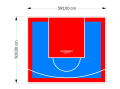 30M2/500X592CM BŁĘKITNO-CZERWONE BOISKO DO KOSZYKÓWKI SPEEDSPORT HEXA POWER PRO
