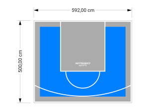 30M2/500X592CM BŁĘKITNO-SZARE BOISKO DO KOSZYKÓWKI SPEEDSPORT HEXA POWER PRO