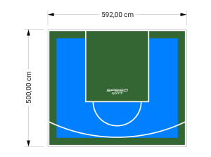 30M2/500X592CM BŁĘKITNO-ZIELONE BOISKO DO KOSZYKÓWKI SPEEDSPORT HEXA POWER PRO
