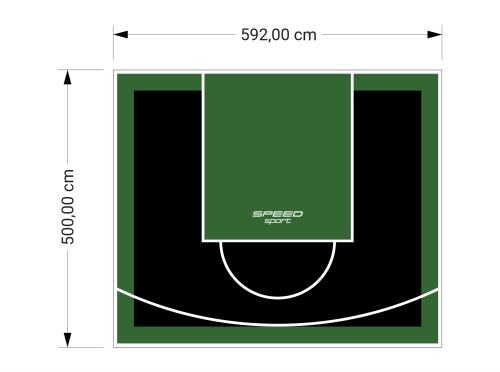 30M2/500X592CM CZARNO-ZIELONE BOISKO DO KOSZYKÓWKI SPEEDSPORT HEXA POWER PRO