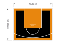30M2/500X592CM CZARNO-POMARAŃCZOWE BOISKO DO KOSZYKÓWKI SPEEDSPORT HEXA POWER PRO