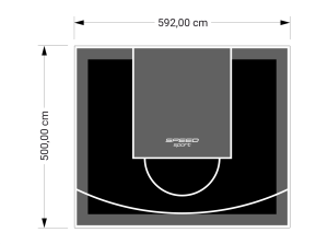 30M2/500X592CM CZARNO-GRAFITOWE BOISKO DO KOSZYKÓWKI SPEEDSPORT HEXA POWER PRO