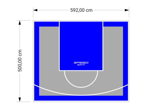 30M2/500X592CM SZARO-NIEBIESKIE BOISKO DO KOSZYKÓWKI SPEEDSPORT HEXA POWER PRO