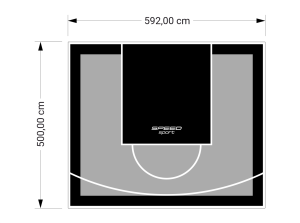 30M2/500X592CM SZARO-CZARNE BOISKO DO KOSZYKÓWKI SPEEDSPORT HEXA POWER PRO