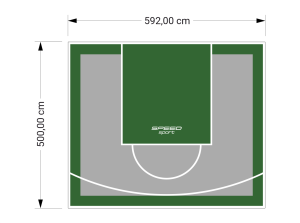 30M2/500X592CM SZARO-ZIELONE BOISKO DO KOSZYKÓWKI SPEEDSPORT HEXA POWER PRO