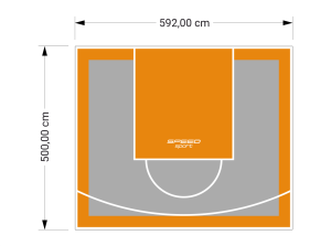 30M2/500X592CM SZARO-POMARAŃCZOWE BOISKO DO KOSZYKÓWKI SPEEDSPORT HEXA POWER PRO