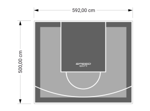 30M2/500X592CM SZARO-GRAFITOWE BOISKO DO KOSZYKÓWKI SPEEDSPORT HEXA POWER PRO
