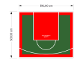 30M2/500X592CM ZIELONO-CZERWONE BOISKO DO KOSZYKÓWKI SPEEDSPORT HEXA POWER PRO