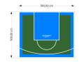 30M2/500X592CM ZIELONO-BŁĘKITNE BOISKO DO KOSZYKÓWKI SPEEDSPORT HEXA POWER PRO