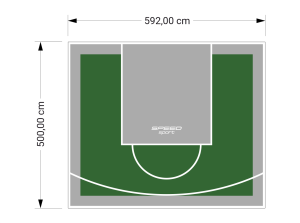 30M2/500X592CM ZIELONO-SZARE BOISKO DO KOSZYKÓWKI SPEEDSPORT HEXA POWER PRO