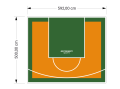 30M2/500X592CM POMARAŃCZOWO-ZIELONE BOISKO DO KOSZYKÓWKI SPEEDSPORT HEXA POWER PRO