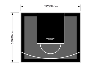 30M2/500X592CM GRAFITOWO-CZARNE BOISKO DO KOSZYKÓWKI SPEEDSPORT HEXA POWER PRO