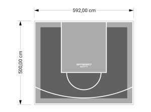 30M2/500X592CM GRAFITOWO-SZARE BOISKO DO KOSZYKÓWKI SPEEDSPORT HEXA POWER PRO