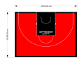 167M2/1108x1504CM CZERWONO-CZARNE BOISKO DO KOSZYKÓWKI 3X3 SPEEDSPORT HEXA POWER PRO