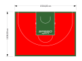 167M2/1108x1504CM CZERWONO-ZIELONE BOISKO DO KOSZYKÓWKI 3X3 SPEEDSPORT HEXA POWER PRO