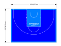 167M2/1108x1504CM NIEBIESKO-BŁĘKITNE BOISKO DO KOSZYKÓWKI 3X3 SPEEDSPORT HEXA POWER PRO