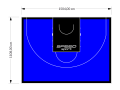 167M2/1108x1504CM NIEBIESKO-CZARNE BOISKO DO KOSZYKÓWKI 3X3 SPEEDSPORT HEXA POWER PRO