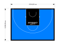 167M2/1108x1504CM BŁĘKITNO-CZARNE BOISKO DO KOSZYKÓWKI 3X3 SPEEDSPORT HEXA POWER PRO