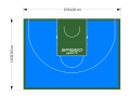 167M2/1108x1504CM BŁĘKITNO-ZIELONE BOISKO DO KOSZYKÓWKI 3X3 SPEEDSPORT HEXA POWER PRO