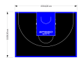 167M2/1108x1504CM CZARNO-NIEBIESKIE BOISKO DO KOSZYKÓWKI 3X3 SPEEDSPORT HEXA POWER PRO