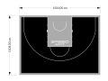 167M2/1108x1504CM CZARNO-SZARE BOISKO DO KOSZYKÓWKI 3X3 SPEEDSPORT HEXA POWER PRO