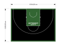 167M2/1108x1504CM CZARNO-ZIELONE BOISKO DO KOSZYKÓWKI 3X3 SPEEDSPORT HEXA POWER PRO